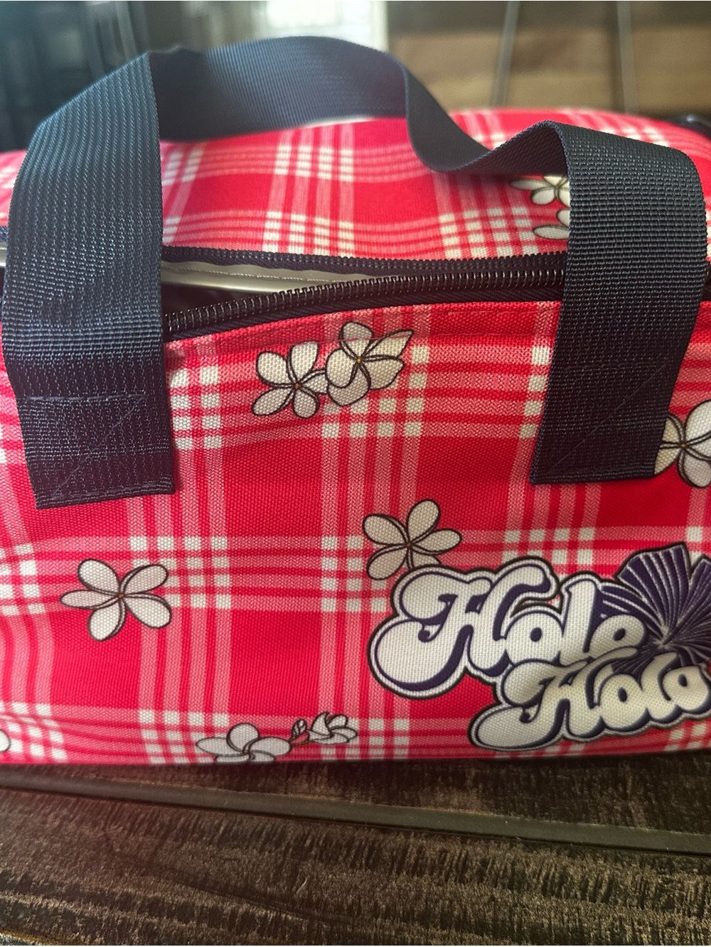Fun Aloha Palaka Print Mini Insulated Tote Bag